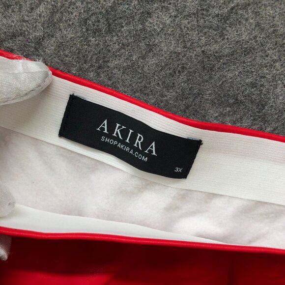 Akira Faux Leather Legging Pants Womens 3X Red High Rise Skinny Pull On Punk - Picture 8 of 9